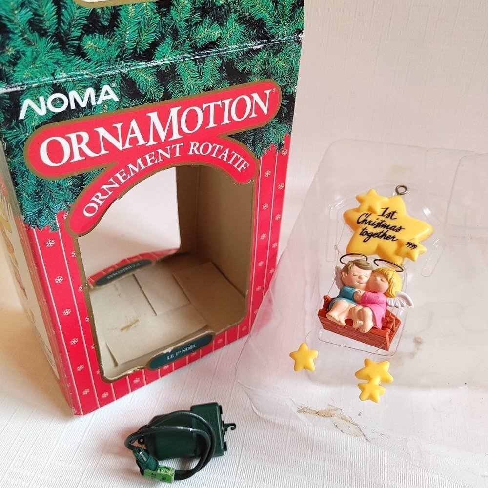 Vintage 1989 Noma Ornamotion Ornament First Christmas Together Rotating Star